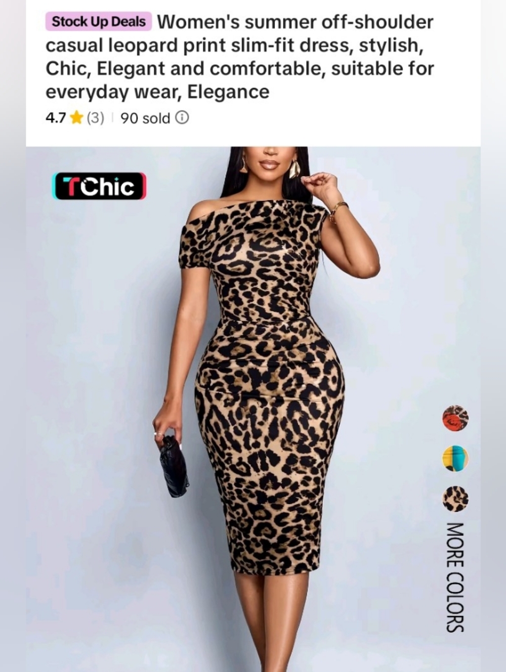 Chic One-Shoulder Leopard Print Bodycon Dress - Brown/Black